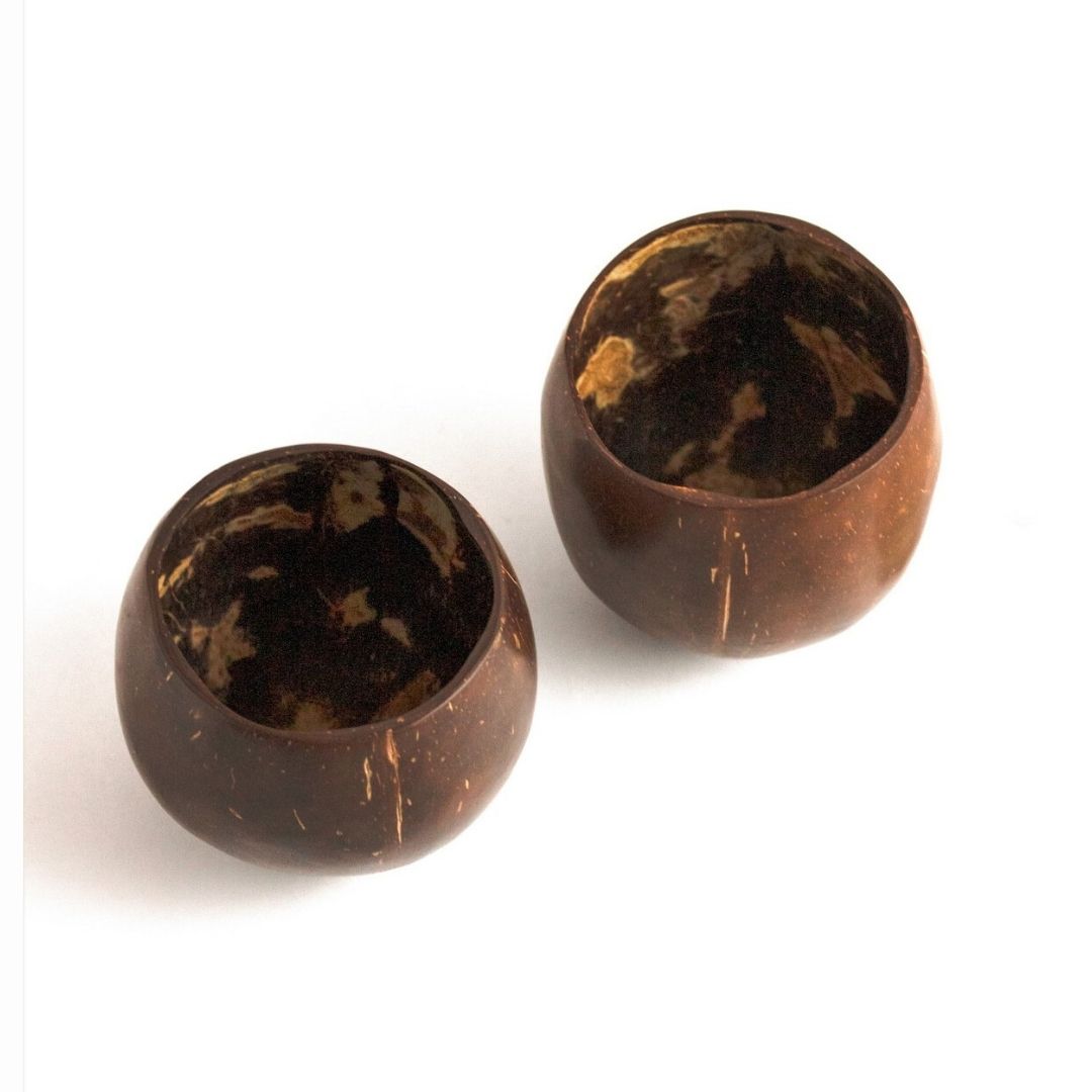 Coconut Shell Cup Set | Natural & Handmade 200 ml ( Set of 2 )