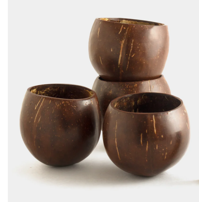 Coconut Shell Cups | Eco-Friendly - Set of 4