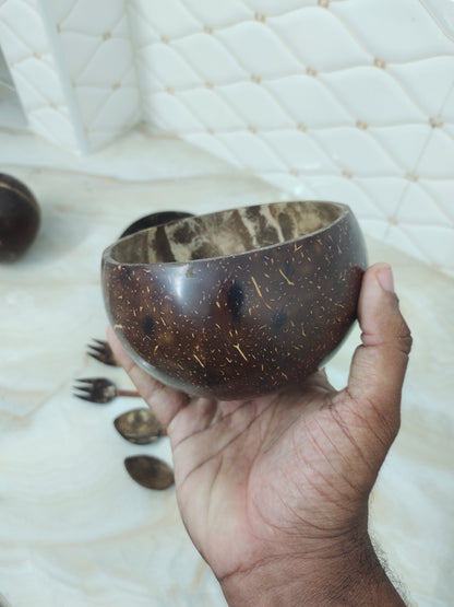 Coconut shell Jumbo bowl set of 2 capacity of 900 to 1litre glossy finish