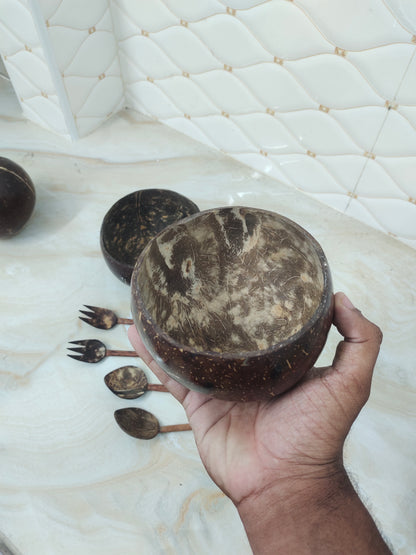Coconut shell Jumbo bowl set of 2 capacity of 900 to 1litre glossy finish