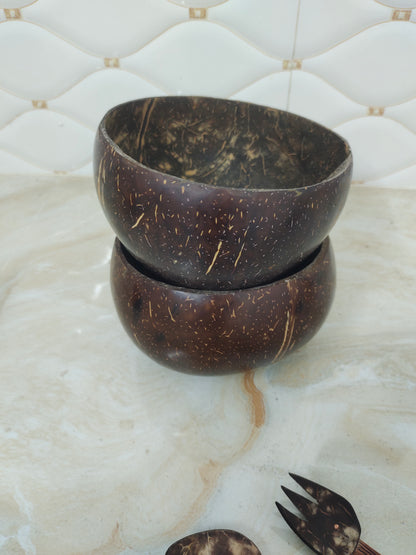 Coconut shell Jumbo bowl set of 2 capacity of 900 to 1litre glossy finish