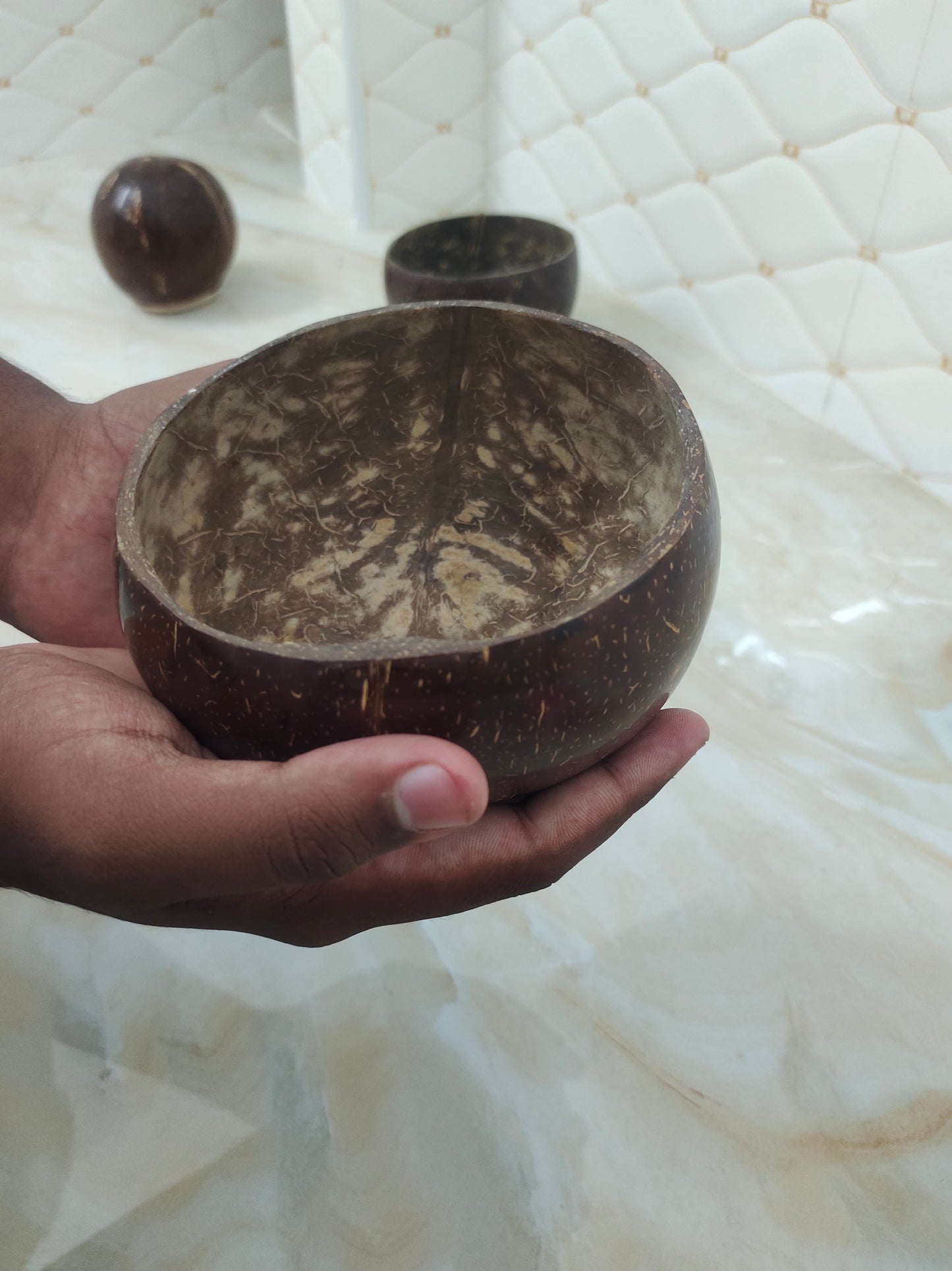 Coconut shell Jumbo bowl set of 2 capacity of 900 to 1litre glossy finish