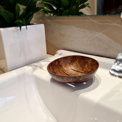 Coconut shell soap dish set of 2