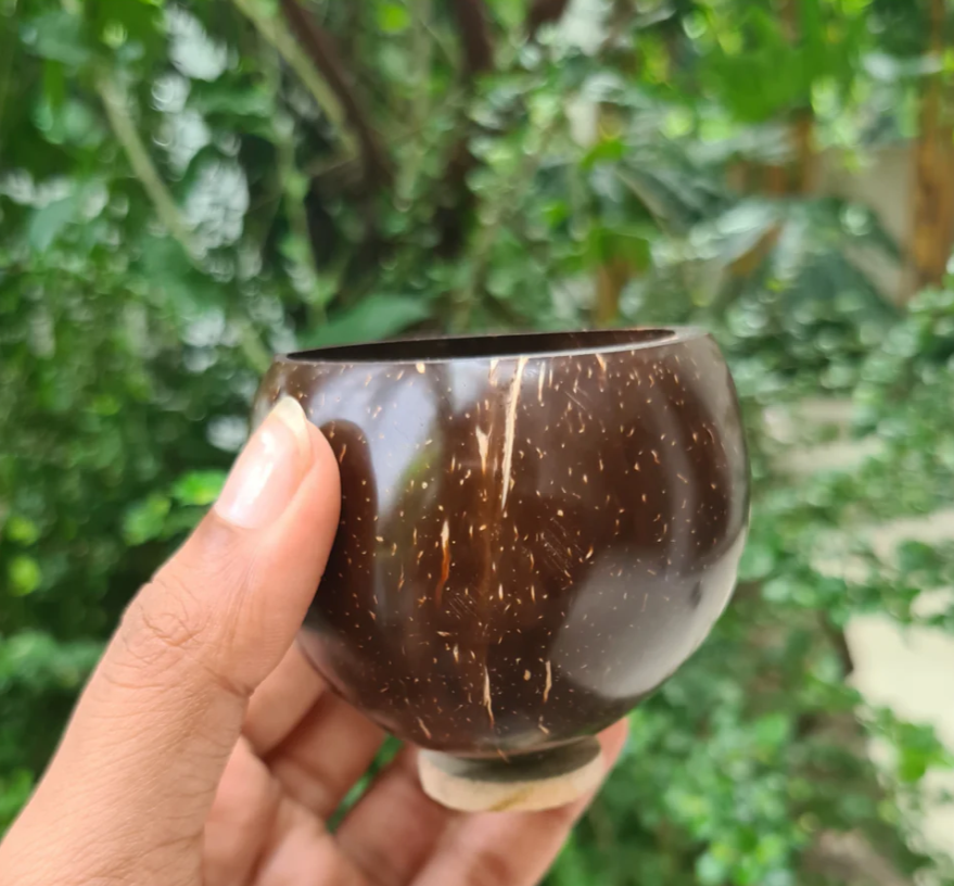 Coconut Shell Eco-friendly Shot/Wine Glass - ( Set of 2 )