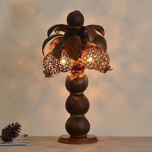 Coconut shell table light