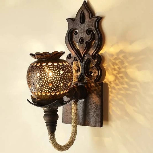 Coconut shell wall light