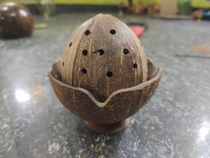 Coconut shell sambrani holder