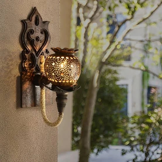 Coconut shell wall light